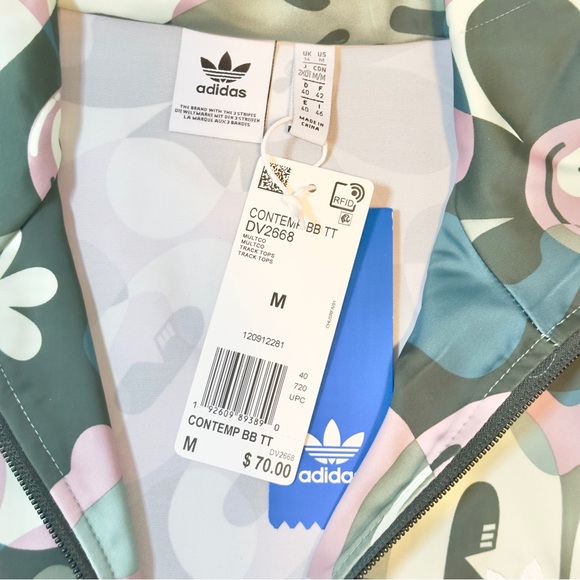 Adidas Originals Hattie BB Track Jacket Multicolor Camo Smiley Print Women’s M - Picture 8 of 12